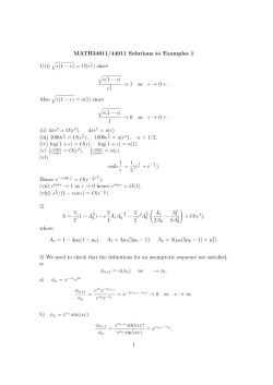 MATH34011/44011 Solutions to Examples 1 1)(i) ϵ(1 &minus; ϵ) = O(ϵ 2