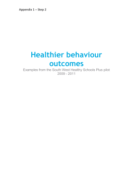 Suggested healthier behaviour outcomes