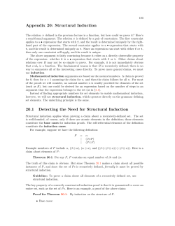 Appendix 20: Structural Induction 20.1 Detecting the Need for