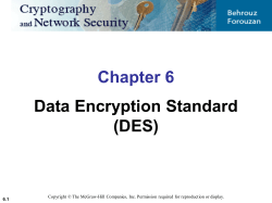 Chapter 6 Data Encryption Standard (DES)