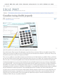 Canadian taxing double jeopardy