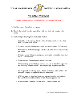 pre-game warmup - West Mountain Baseball Association