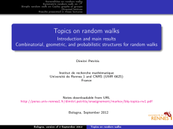 Topics on random walks - Universit&eacute; de Rennes 1