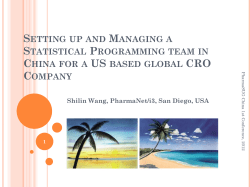 Setting up and Managing a Statistical Programming team in China