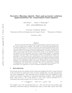 Iterative Hessian sketch: Fast and accurate solution approximation