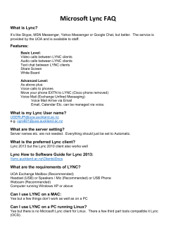 Enterprise Lync Voice - The University of Auckland