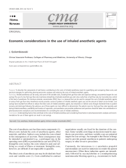 Economic considerations in the use of inhaled anesthetic agents