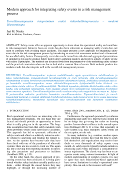 Modern approach for integrating safety events in a risk