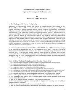1 Foreign Policy and Complex Adaptive Systems: Exploring