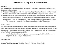Lesson 5.2.6 Day 2 &ndash; Teacher Notes Standard: 7.SP.C.8a and b