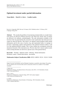 Optimal investment under partial information