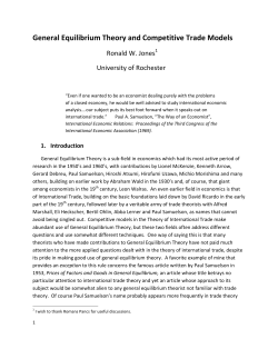 General Equilibrium Theory and Competitive Trade Models