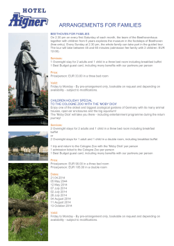 ARRANGEMENTS FOR FAMILIES BEETHOVEN FOR FAMILIES On