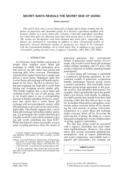 Secret Santa Reveals the Secret Side of Giving: Negative Externalities