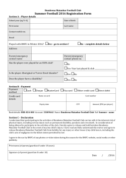 Summer Football Rego Form - Bundeena Maianbar Football