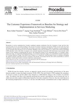 The Customer Experience Framework as Baseline for Strategy and