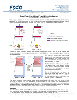 Class II Type A1 and Class II Type A2 Biosafety
