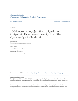16-01 Incentivizing Quantity and Quality of Output