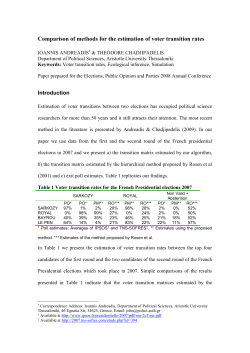 Comparison of methods for the estimation of voter transition