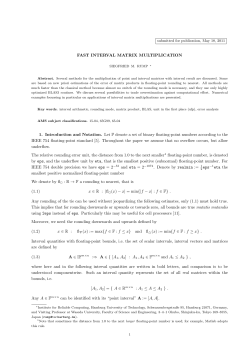 FAST INTERVAL MATRIX MULTIPLICATION 1. Introduction and