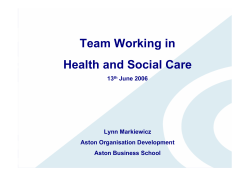 Team Working in Health and Social Care