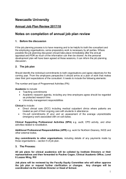 Annual Job Plan Form - Newcastle University
