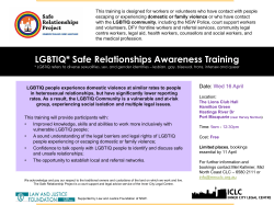 LGBTI* Safe Relationships Awareness Training