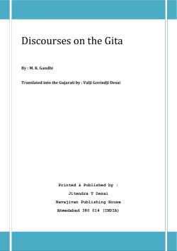 Discourses on the Gita - Mahatma Gandhi Sevagram Ashram