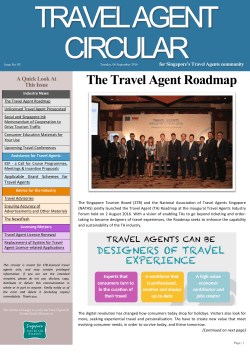 The Travel Agent Roadmap - Singapore Tourism Board