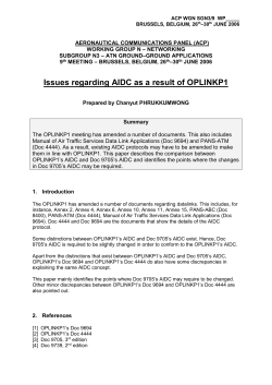 Issues regarding AIDC as a result of OPLINKP1