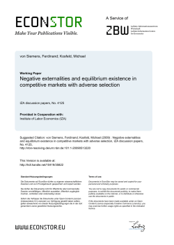 Negative Externalities and Equilibrium Existence in