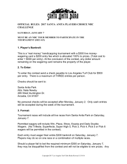 OFFICIAL RULES: 2017 SANTA ANITA PLAYERS CHOICE NHC