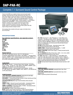 Spec Sheet: DAP-PAK-RC - Complete 7.1 Surround Sound Control