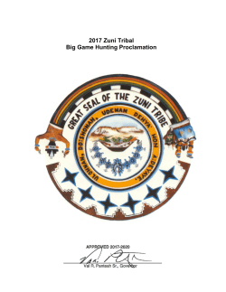 2017 Zuni Tribal Big Game Hunting Proclamation