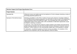(review) and adalimumab: decision support unit specification