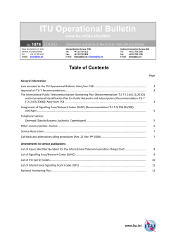 Telephone Service (Recommendation ITU
