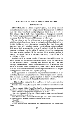POLARITIES IN FINITE PROJECTIVE PLANES