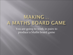 Making… A Maths board game