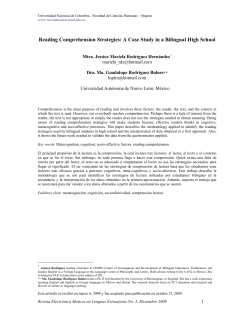 Reading Comprehension Strategies: A Case Study in a Bilingual