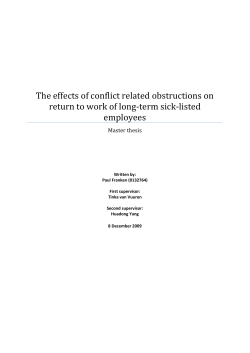 Effects of conflicts on Return-to-Work