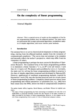 On the complexity of linear programming