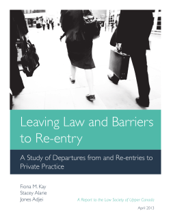 Professor Fiona Kay, Leaving Law and Barriers to Re