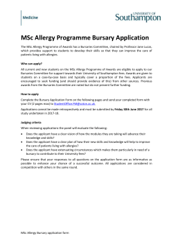 MSc Allergy Bursary Application Form