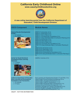 CECO Component Module Names Desired Results Developmental