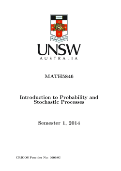 MATH5846 Introduction to Probability and Stochastic Processes