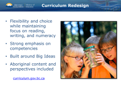 BC`s Curriculum Model - Sooke School District
