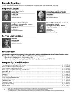 Provider Relations Regional Liaisons Service Line Liaisons