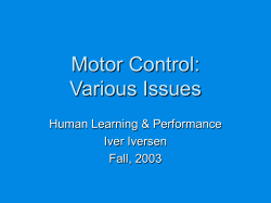 Motor Control Chapter 12, Part 2