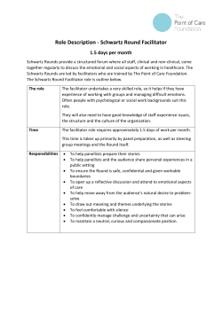 Role Description - Schwartz Round Facilitator