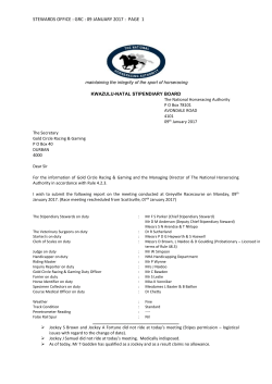 STEWARDS OFFICE : GRC : 09 JANUARY 2017 : PAGE 1